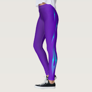 Lila av abstrakt och utformning av blå lamm leggings