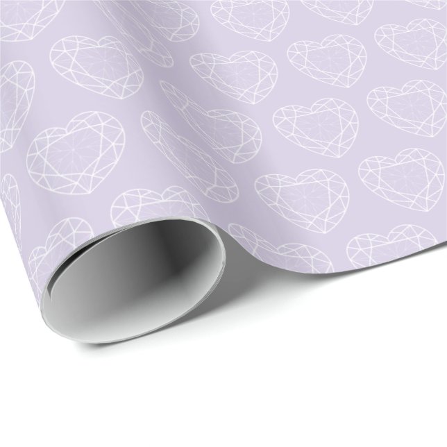 Lila av  av Crystal Hjärtglapp blek Presentpapper (Rullad Hörn)