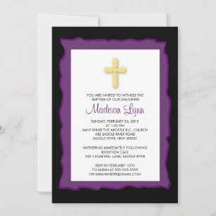 Lila av Baptism - julhälsning Inbjudningar