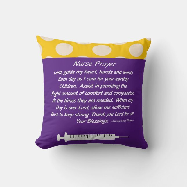 Lila av BeSnyval Christian Nurse Prayer Pillow Kudde (Framsida)