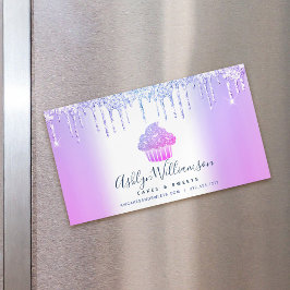 Lila av Blått Chic Glitter Drivrutiner för bakverk Magnetiska Visitkort