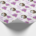 Lila av blomman med vattenfärg lagrar bröllop presentpapper<br><div class="desc">Personlig bröllop-presenten som är papper och som innehåller ett ursprungligt vattenfärgsblomma från lila lagrar och ditt eget par namn, bröllop-datum, gifters namn och personligt meddelande och ett foto av ditt lycklig par mot en vit bakgrund. Ett underbart sätt att komma till ge med en personlig vid speciella bröllopspresenter och gåvor,...</div>