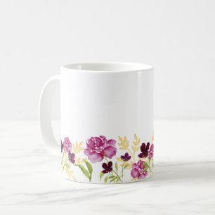 Lila av blommigt av av Wildblomstragefärg Kaffemugg