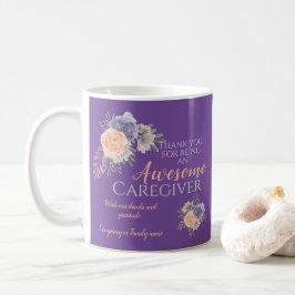 Lila av Blommigt för avskrivning av Tack för återf Kaffemugg