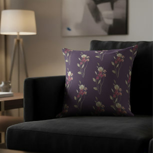 Lila av Blommönster för  av rent vattendjup Kudde