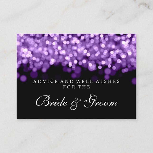 Lila av Bride & Groom Bröllop Advice Card Ljus Rådkort (Framsida)
