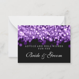 Lila av Bride & Groom Bröllop Advice Card Ljus Rådkort