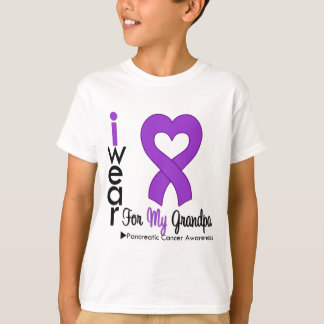 Lila av bukspottkörtelns ribbon Support Grandpa Tee Shirt