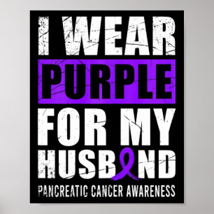 Lila av cancer Ribbon Pancreatic Cancer Awa Poster