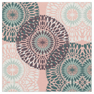 Lila av den bohemiska Rosan Teal Blommigt Mandala Tyg