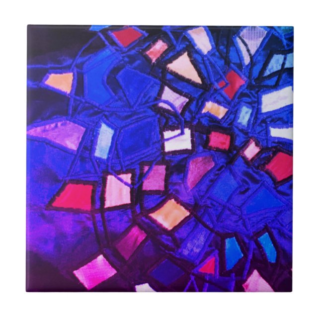 Lila av den marina abstrakten i rosa kakelplatta (Framsidan)