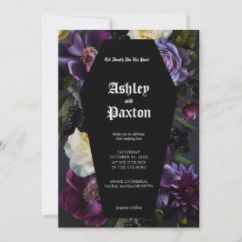 Lila av den moody Eleganten, Gothic Garden Blommig Inbjudningar
