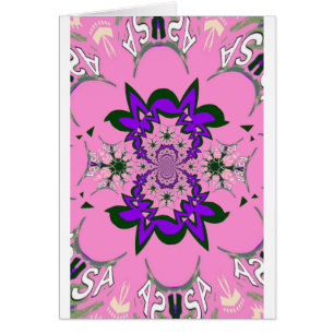 Lila av den vackra baby rosa blommigt skade motiv hälsningskort