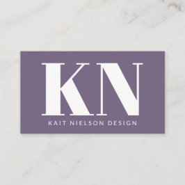 Lila av djärv modern monogram Professionell Visitkort