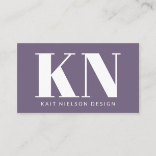 Lila av djärv modern monogram Professionell Visitkort