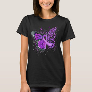 Lila av drivfjäder Ribbon Alzheimers Medveten T Shirt