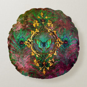 Lila av elegant av bondfjäder rund kudde