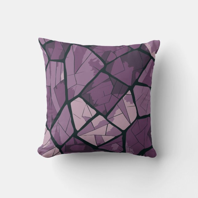 Lila av elegant Geometric Stached Glass Design Kudde (Framsida)