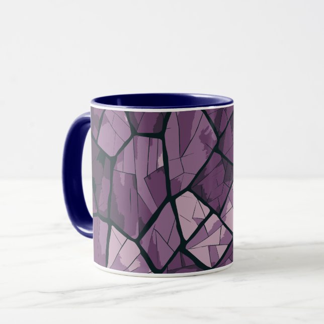 Lila av elegant Geometric Stached Glass Design Mugg (Framsida vänster)