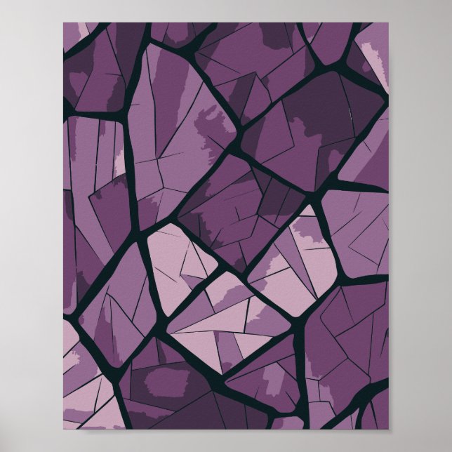 Lila av elegant Geometric Stached Glass Design Poster (Framsidan)