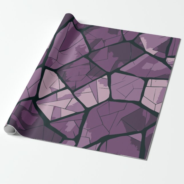 Lila av elegant Geometric Stached Glass Design Presentpapper (Utrullad)