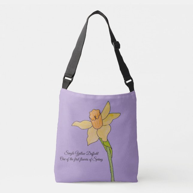 Lila av en Gult Daffodil Blek Axelväska (Framsida)