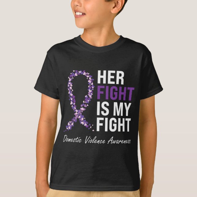 Lila av Family Domestic Violence Awareness  Ribbon T Shirt (Framsida)