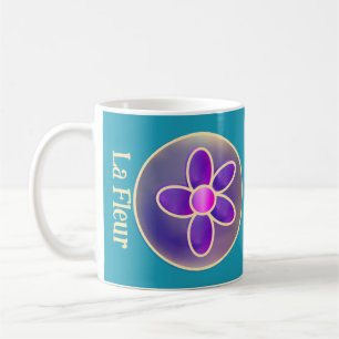 Lila av färglös Abstrakt Teal Shock rosa Kaffemugg