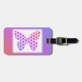 Lila av färglös persikofärgad Rosa Geometric Butte Bagagebricka