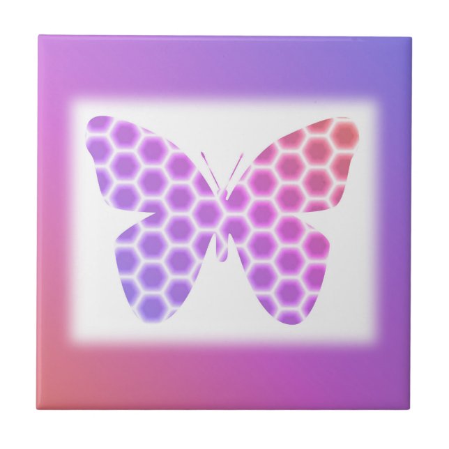 Lila av färglös persikofärgad Rosa Geometric Butte Kakelplatta (Framsidan)