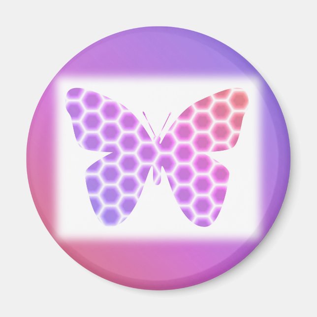 Lila av färglös persikofärgad Rosa Geometric Butte Magnet (Framsidan)
