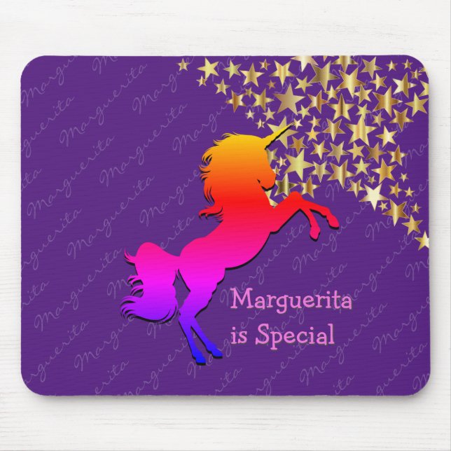 Lila av färglös, söt UNICORN-Personlig Musmatta (Framsidan)