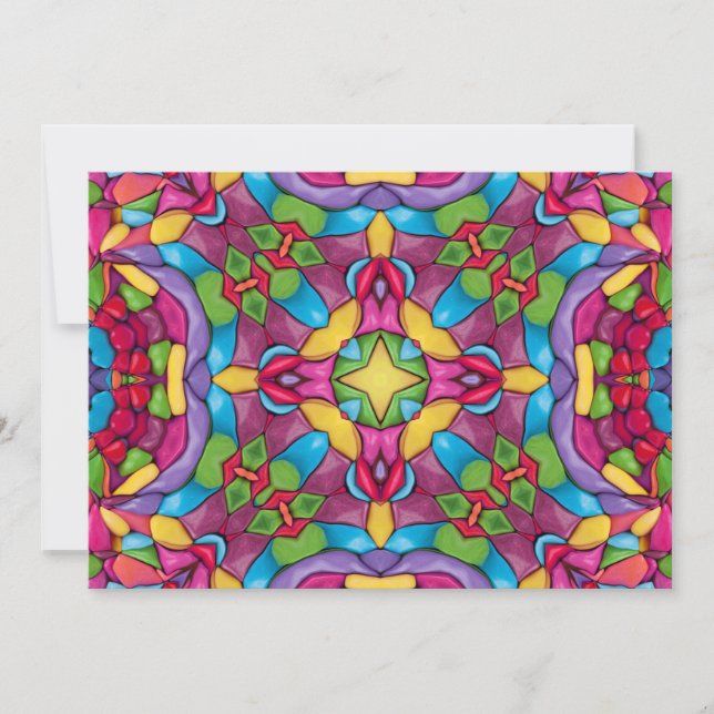 Lila av fastlagad glasVintage Kaleidoskop Inbjudningar (Framsida)