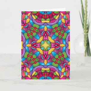 Lila av fastlagad glasVintage Kaleidoskop Kort