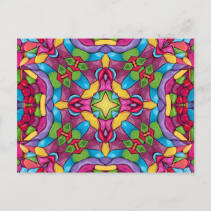 Lila av fastlagad glasVintage Kaleidoskop Vykort