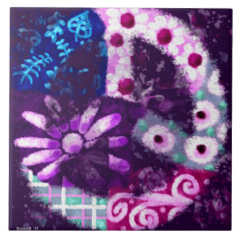 Lila av Fredstecken för Blommigt av vimAbstrakt Po Kakelplatta