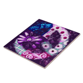 Lila av Fredstecken för Blommigt av vimAbstrakt Po Kakelplatta