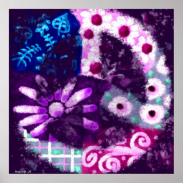 Lila av Fredstecken för Blommigt av vimAbstrakt Po Poster