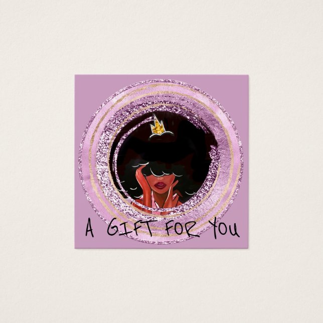 Lila av Gift Certificate Nagel Hair Dresser Makeup Fyrkantigt Visitkort (Framsida)