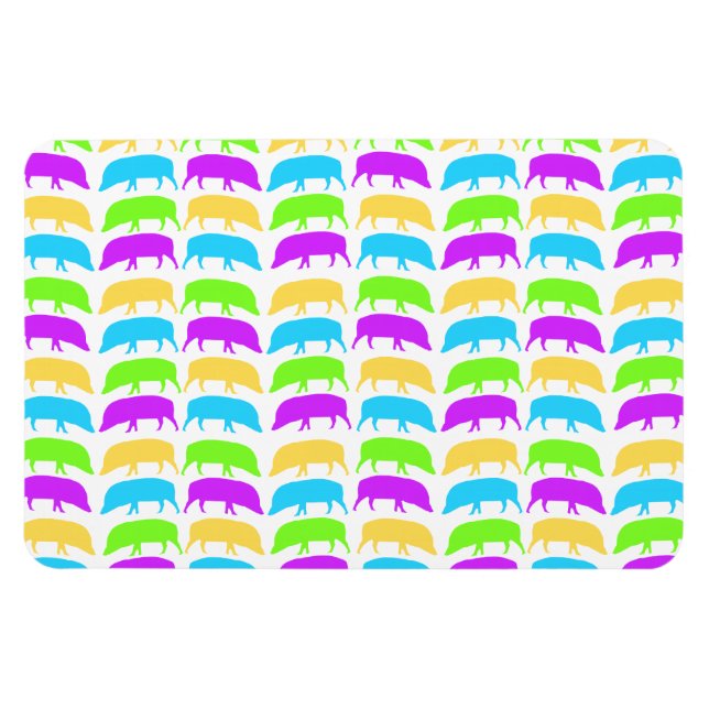 Lila av Grönt för flerfärgade Hundar Gult  Blue Pr Magnet (Horisontell)