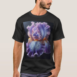 Lila av jordad isris-Blommigt och blått T Shirt