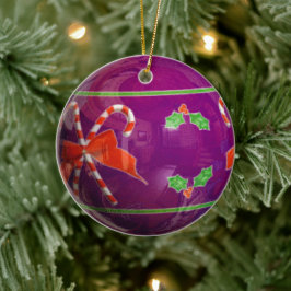 Lila av julklapp julgransprydnad keramik