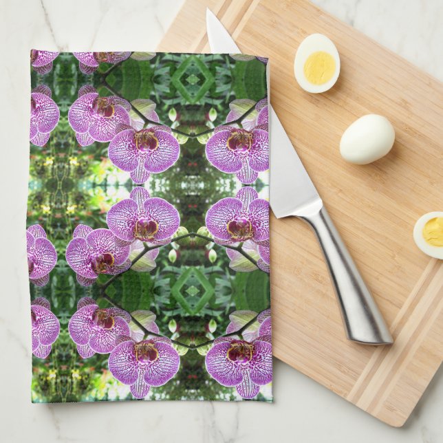 Lila av könsceller Freckled Orchids Kökshandduk (Vikt i Fjärdedel)