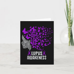 Lila av Lupus Awareness Butterfly Ribbon Autoimmun Kort