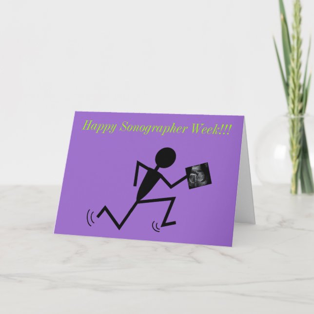 Lila av Lycklig Sonographer Week Cards Helgkort (Framsida)