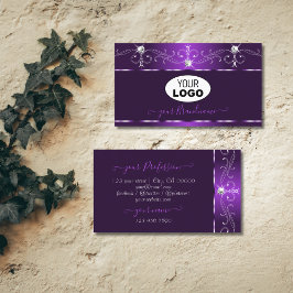 Lila av lyxfogar Gnistra Diamoner med Logotyp Visitkort