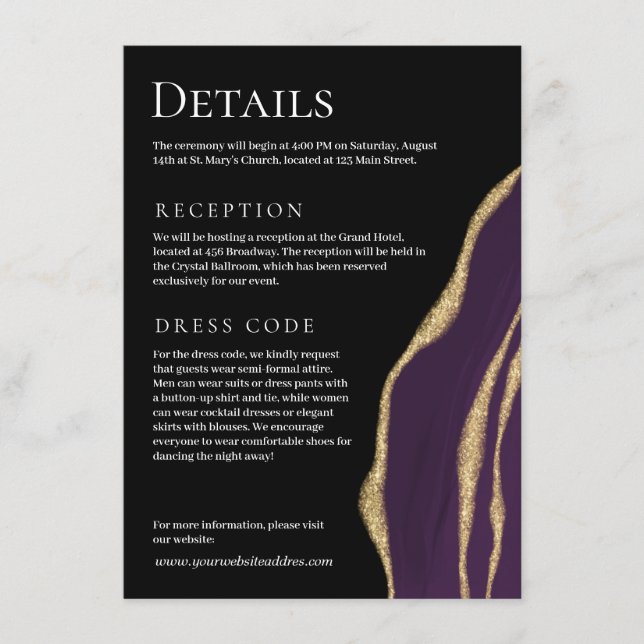 Lila av lyxolja med guld tilläggskort (Framsida)