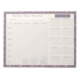 Lila av måltidsplanering anteckningsblock