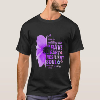 Lila av medvetenhet om militära barnbarn i månaden t shirt