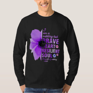 Lila av medvetenhet om militära barnbarn i månaden t shirt